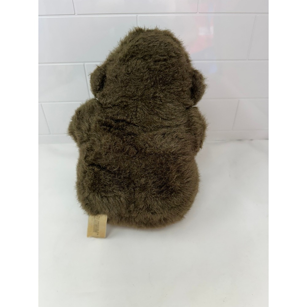 Vintage Platinum Gorilla Plush Holding Banana Brown Stuffed Animal 12 Inch - Picture 3 of 5